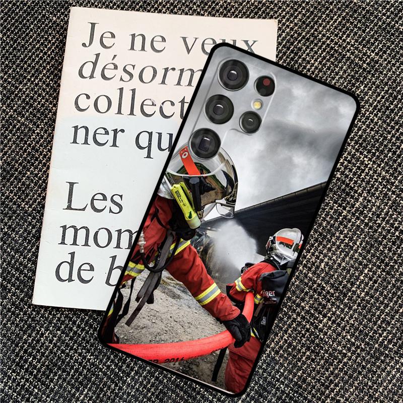 Firefighter Heroes Fireman Cover For Samsung Galaxy S24 Ultra S22 S23 Plus S20 S21 FE S8 S9 S10 Note 10 20 Ultra Case