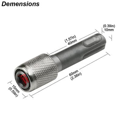 SDS Plus Convertir a Adaptador de Vástago Hexagonal de 1/4 Convertidor Hexagonal Martillo Eléctrico Atornillador de Potencia Portabrocas Vaso Atornillador de Impacto
