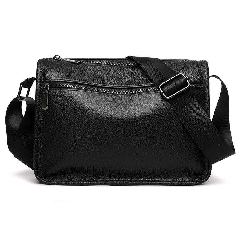 

Genuine Leather for Men, Minimalist Crossbody Phe Bag, Luxury Brand Casual Shoulder Bag, Daypack for Daily Commute Essentials чёрный