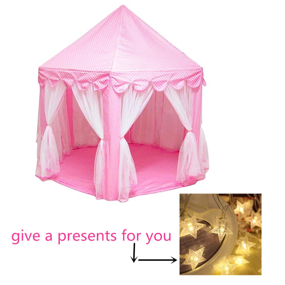 Six Angle Pink Princess Castle Gauze Tent House Girl Children Large Indoor Outdoor Toy Game