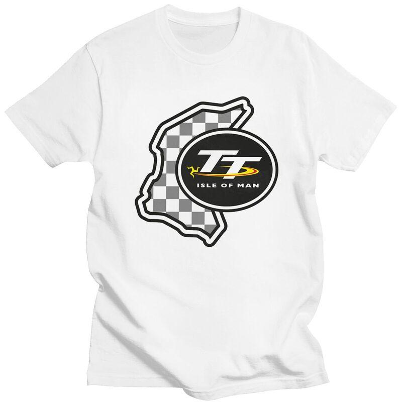 Niestandardowa koszulka Isle of Man TT dla mężczyzn z krótkim rękawem Modna koszulka z wyścigami motocyklowymi Czysta bawełna T-shirty Prezent