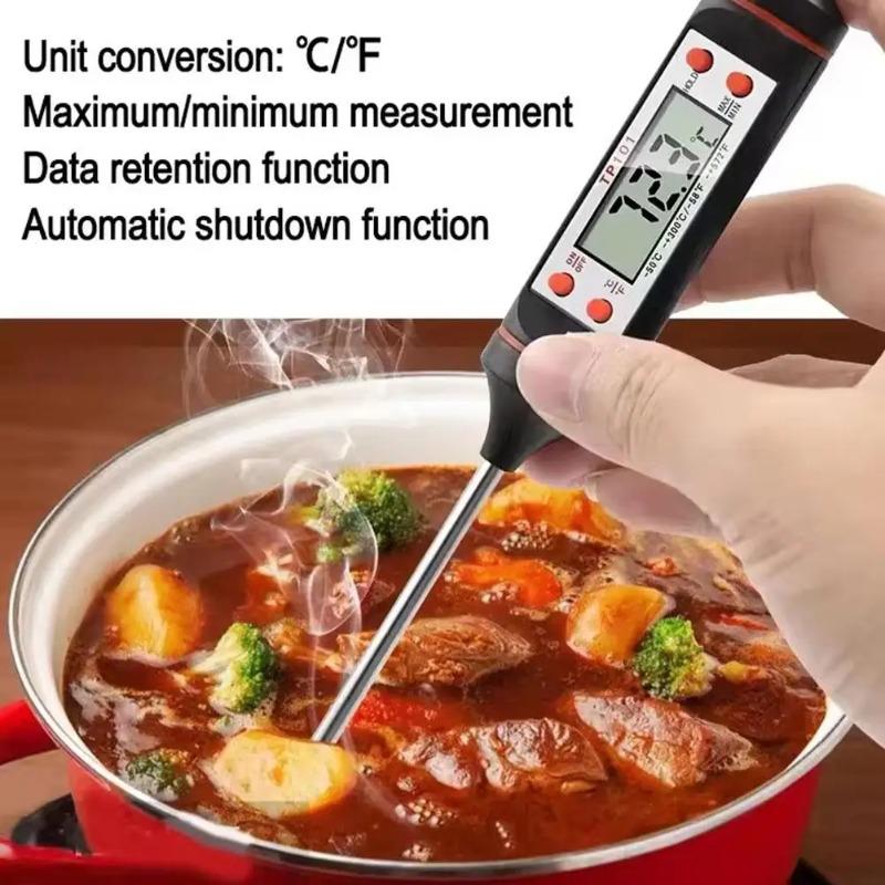 Digital Meat Thermometer with Food Cooking BBQ Probe for Water Milk Oil Oven Temperature Measurement, Digital with 0.1 Accuracy
