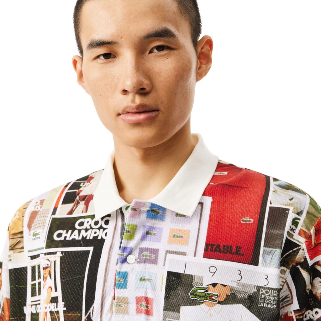 Lacoste Męska koszulka polo L.12.12 z nadrukiem o luźnym kroju