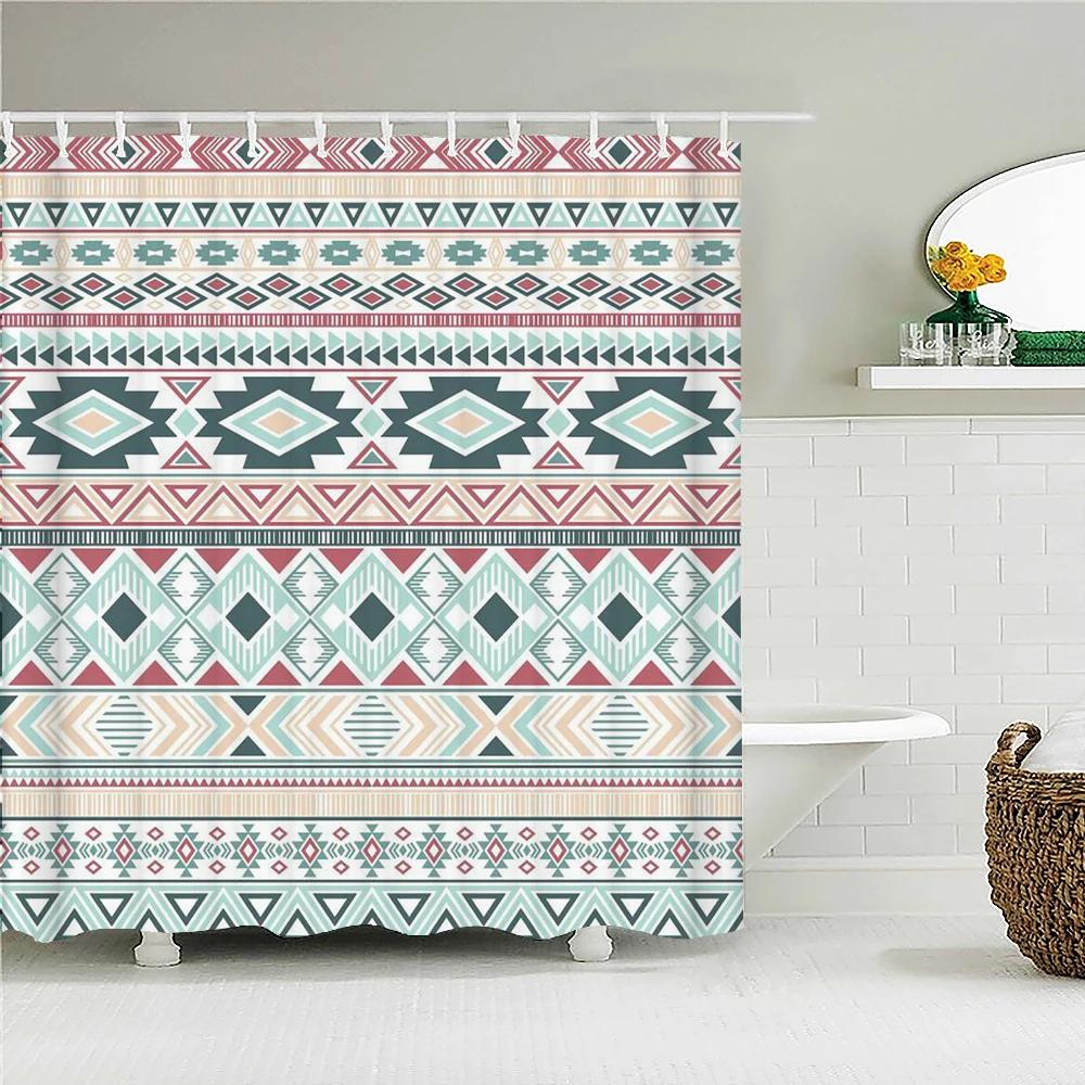 

Indian Bohemian Style Shower Curtain Bathroom Waterproof Cloth Printed Mandala Decoration Bath Curtains Large 240X180 With Hooks W60H190(CM)-1 Pcs