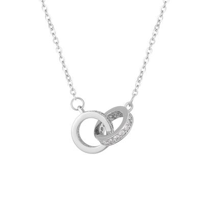 Double Ring Necklace Women's Niche Design Fashion Personality Wild Collarbone Chain