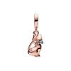 Pandora Glanzende Huisdier Kat Hanger 3D Zittende Kat Hanger Dames hanger Rosé-Goud 782259C01