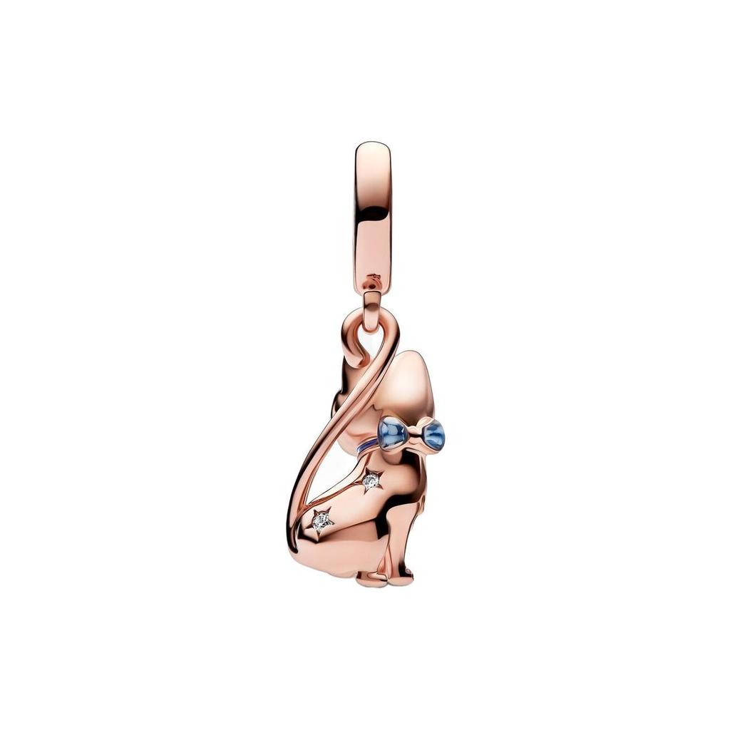 Pandora Glanzende Huisdier Kat Hanger 3D Zittende Kat Hanger Dames hanger Rosé-Goud 782259C01
