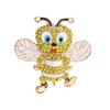 Lovely Rhinestones Bee Brooches Vintage Beautiful Enamel Brooch Pins Sparkling Lapel Pin Lady Accessories