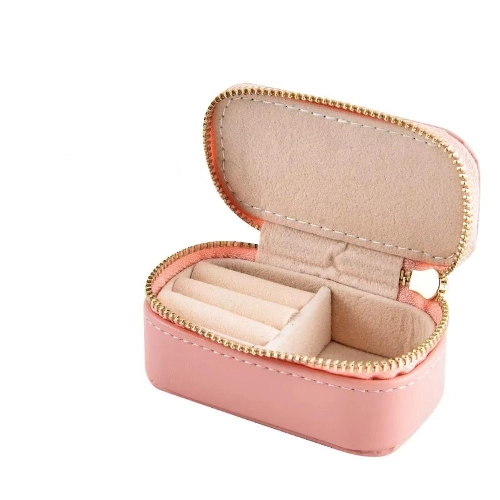 Vintage Necklace Ring Case Zipper Earring Organizer Lightweight Mini Portable Jewelry Box  Outdoor