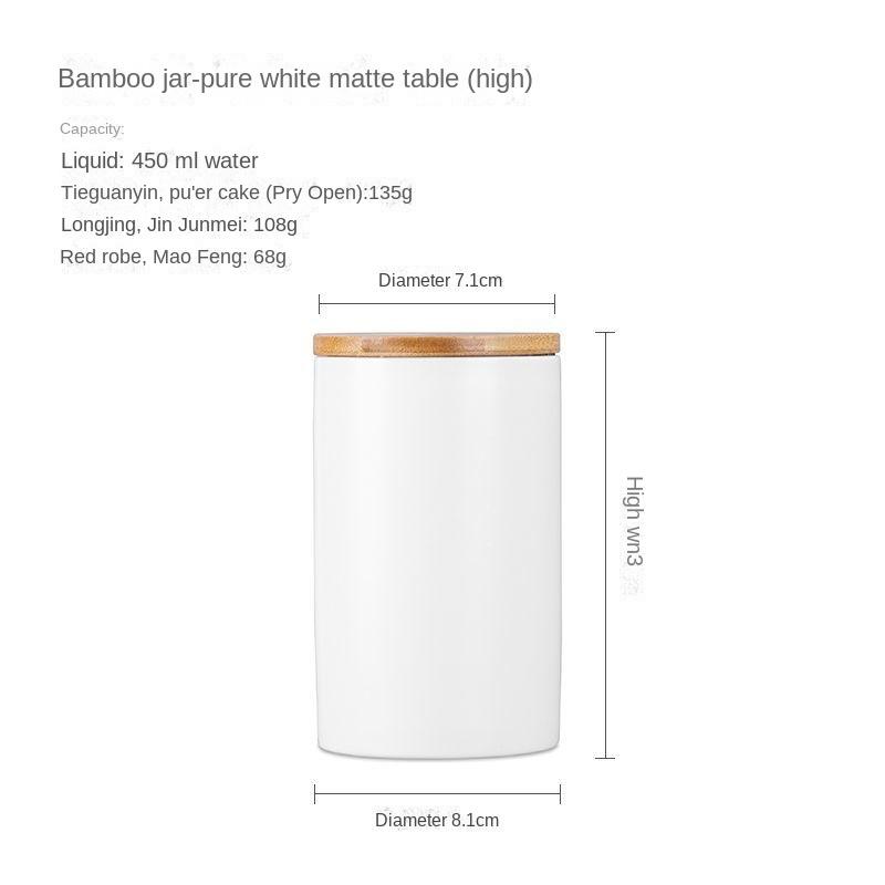 Creative Wooden Lid Ceramic Tea Can Household Moisture-proof Sealed Bottle Storage Box Food Container Decoration Jar Home Decor