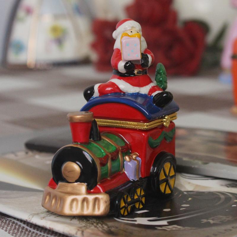 European and American Style Ceramic Handicraft Jewelry Box, Creative Home Furnishings Hand-painted Ceramic Storage Box