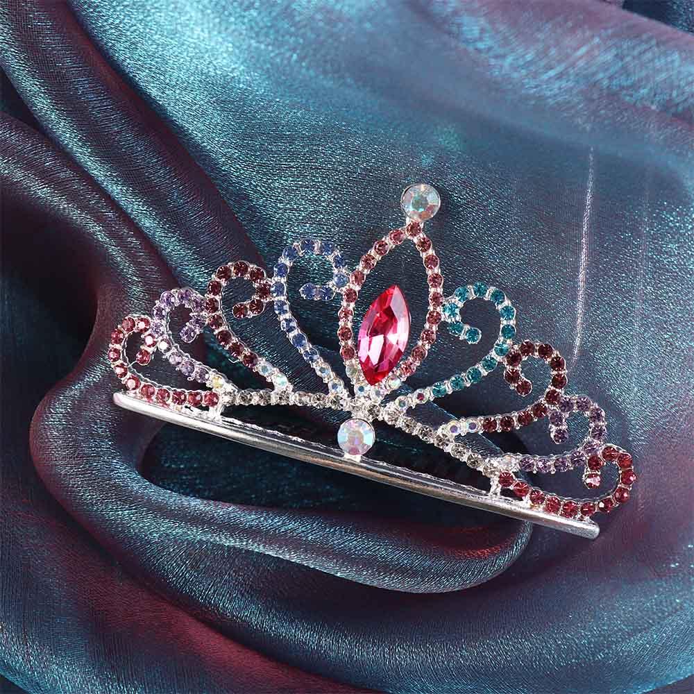 Cosplay Pros Rhinestone Hairpin Children Girls Hair Comb Princess Aisha Tiaras Crystal Crowns