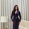 Fall Winter Women's Sexy Bodycon Velvet Evening Dress For Crossborder Party Cocktail