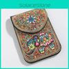 Bohemian Style Pu Flower Embellished Shoulder Bag With Magnet Closure For Daily Use