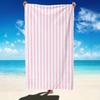 Pink Stripe Beach Towel, Oversized Quick Dry Microfiber, Sand Free, Soft Absorbent, Perfect for Beach, Pool, Travel, Summer