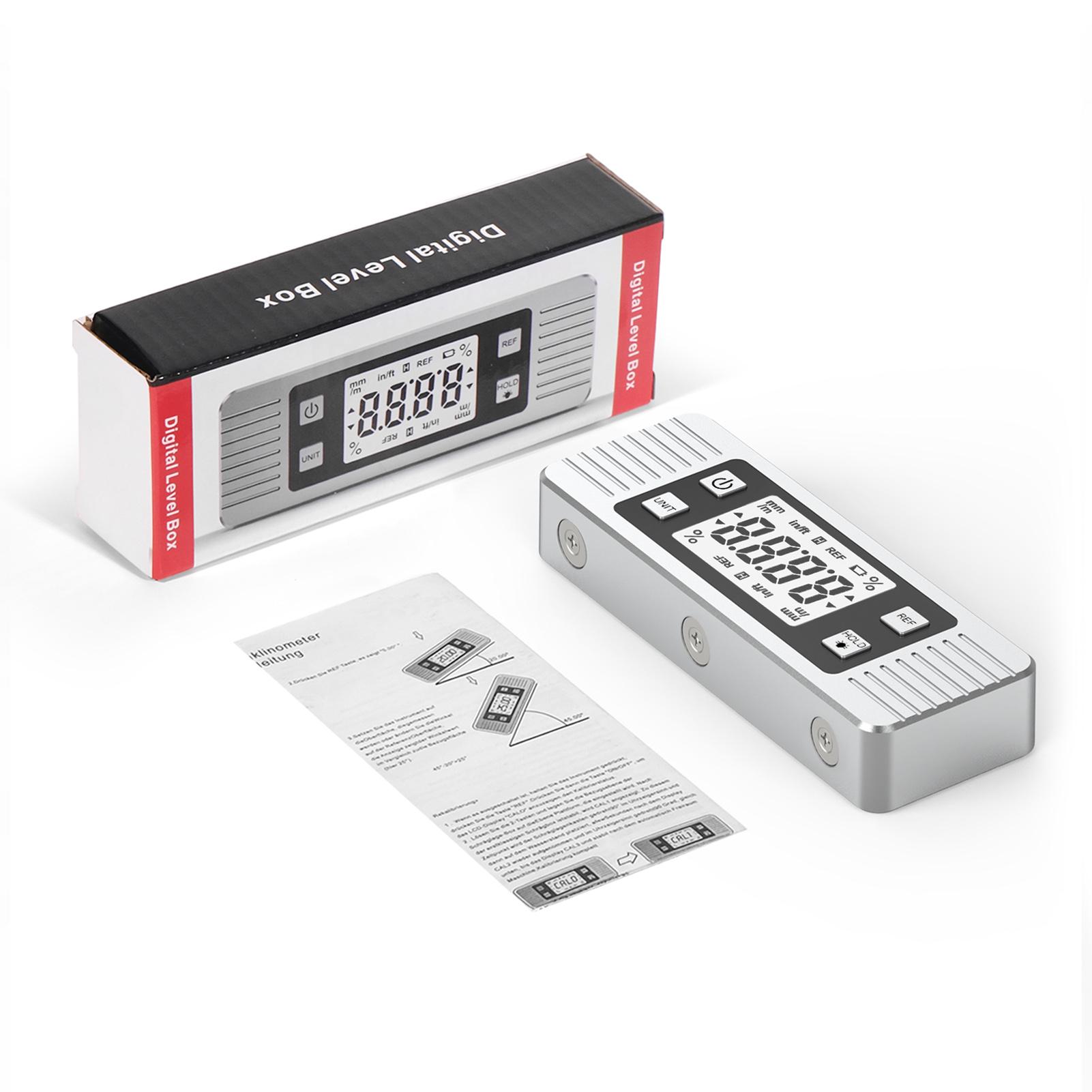 

Цифровой угломер Магнитный транспортир Инклинометр Уровень Угломер Угловой куб Уровень с магнитным угломером серый