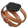 Slim Double-Wrap Leather Band for Apple Watch 9/8/7/6/4