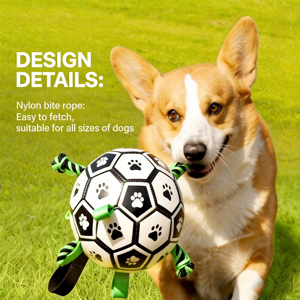 Interactive Pet Football Toys With Grab Tabs Dog Bite Chew Balls Pets Accessories Outdoor Training Soccer for Medium Large Dogs
