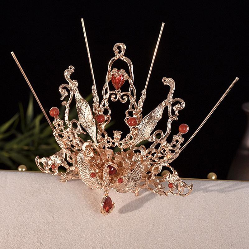 Antique Hair Crown Hair Ornaments Ancient Costume Headdress Chinese Hanfu Hair Accessories Hairstyle Design Tool