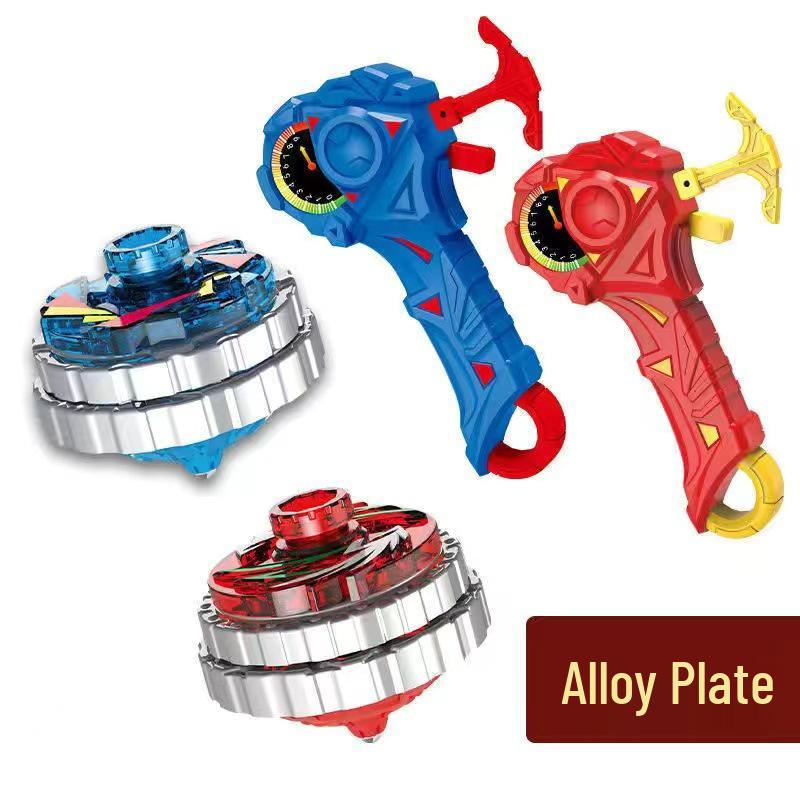 Free Shipping Dual Alloy Burst Gyro Toy - Magic Light Pull String Battle Gyro