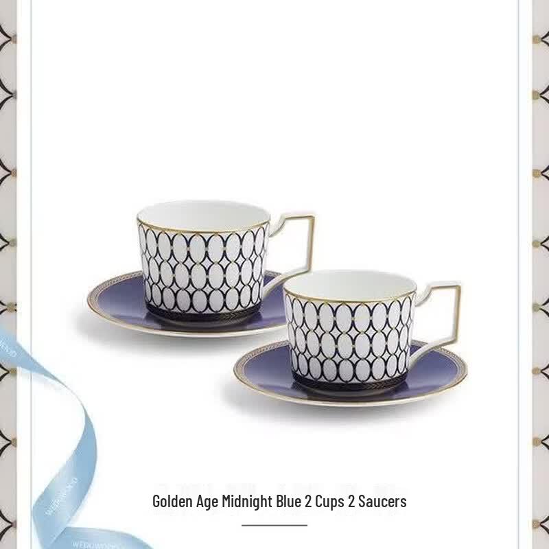 Wedgwood Midnight Blue 2-Cup & Saucer Set