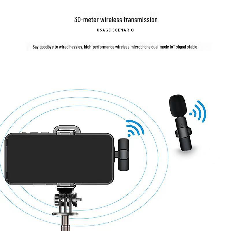 Wireless Lavalier Microphone for Phone: Mini Outdoor Recording & Live Broadcast with Noise Reduction