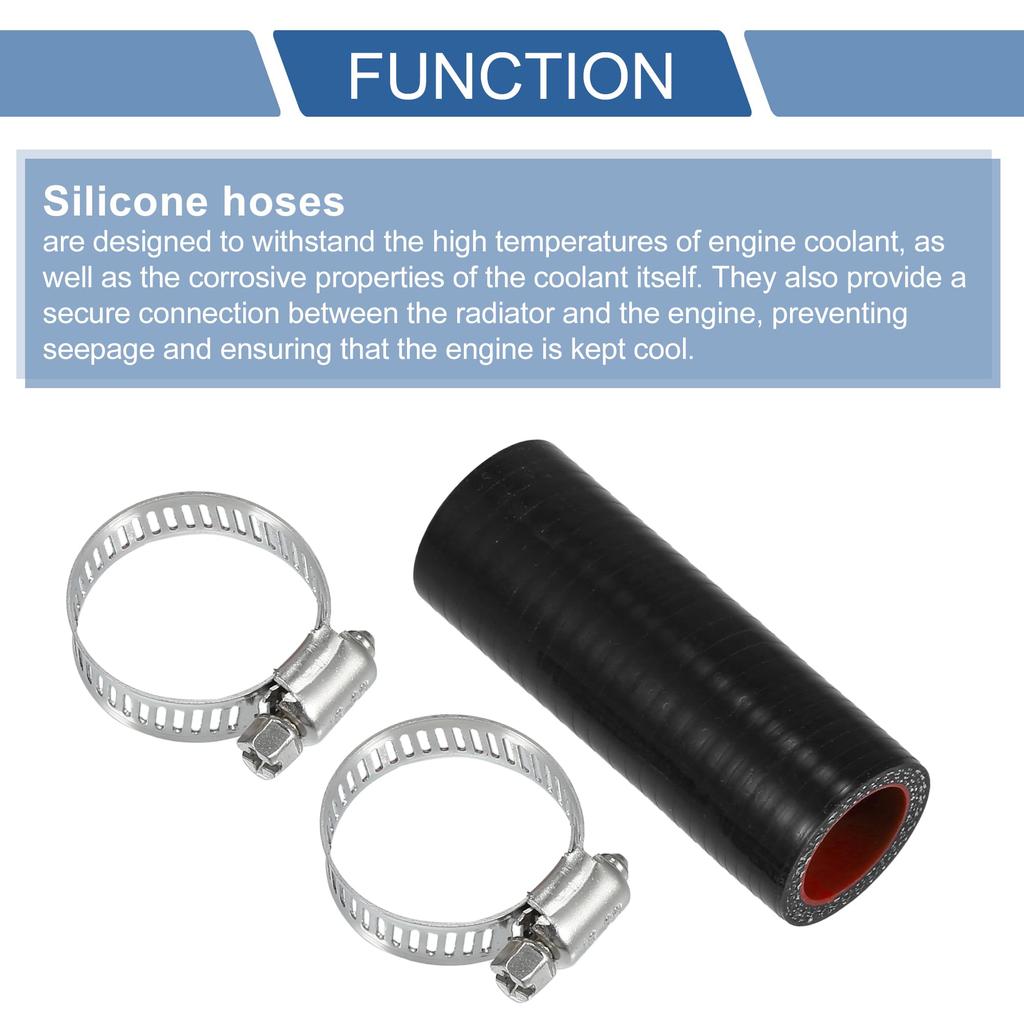 X AUTOHAUX 1 Set Inner Diameter 20mm/0.79" Length 76 Mm 0 Degrees Black Red