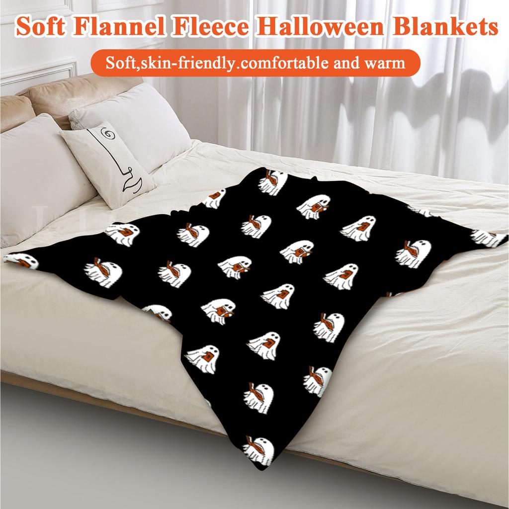 Cute Reading Blanket, Halloween Reading Blanket, Cute Fall Blanket Gift For The