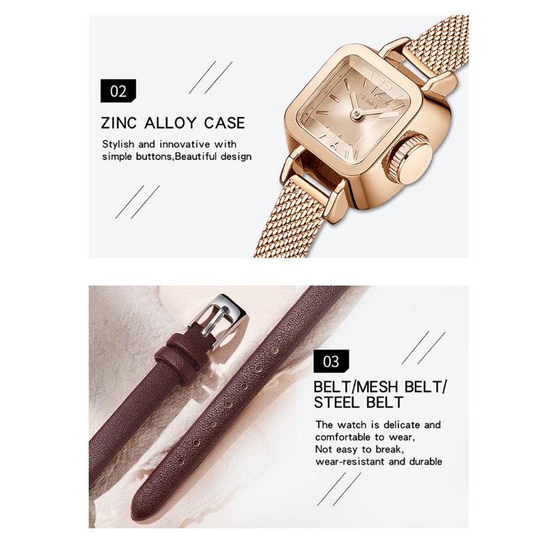 SANDA Fashion Elegantes Design Quadratisches Zifferblatt Wasserdicht Quarzwerk Business Damen Analoge Armbanduhr