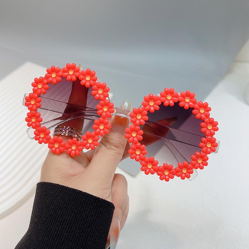 Sunglasses Women Candy Colored Daisy Sunglasses Round Frame Cute Decorative Eyewear High Quality High Quality High Quality