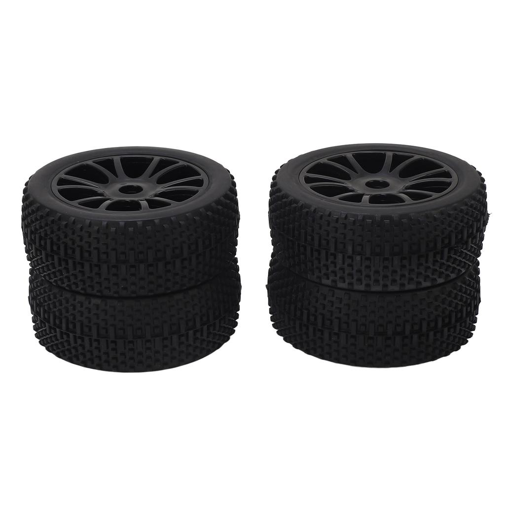 4Pcs RC Rubber Tires 12 Holes Perfect Grip Force Cushioning Function RC Wheel Rim Tires for 1/8 RC Car