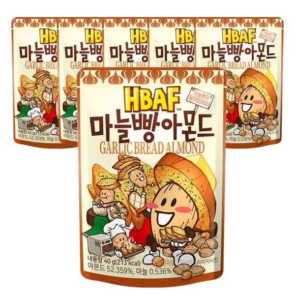Barf Garlic Bread Almonds, 40g, 6 pieces, Korean nuts