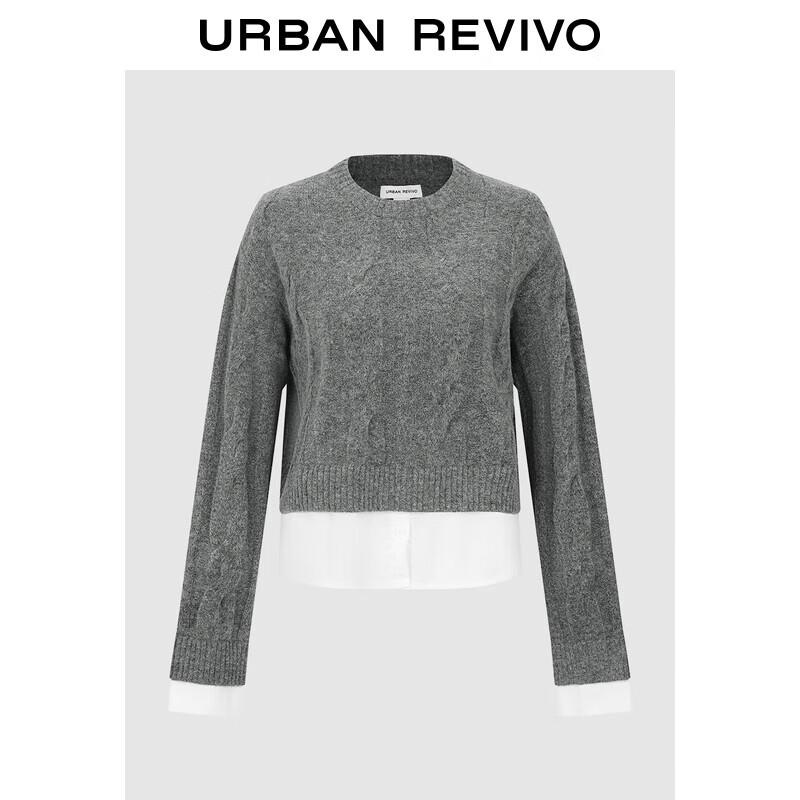 

UR Women s Faux Two-Piece Cable Knit Sweater M