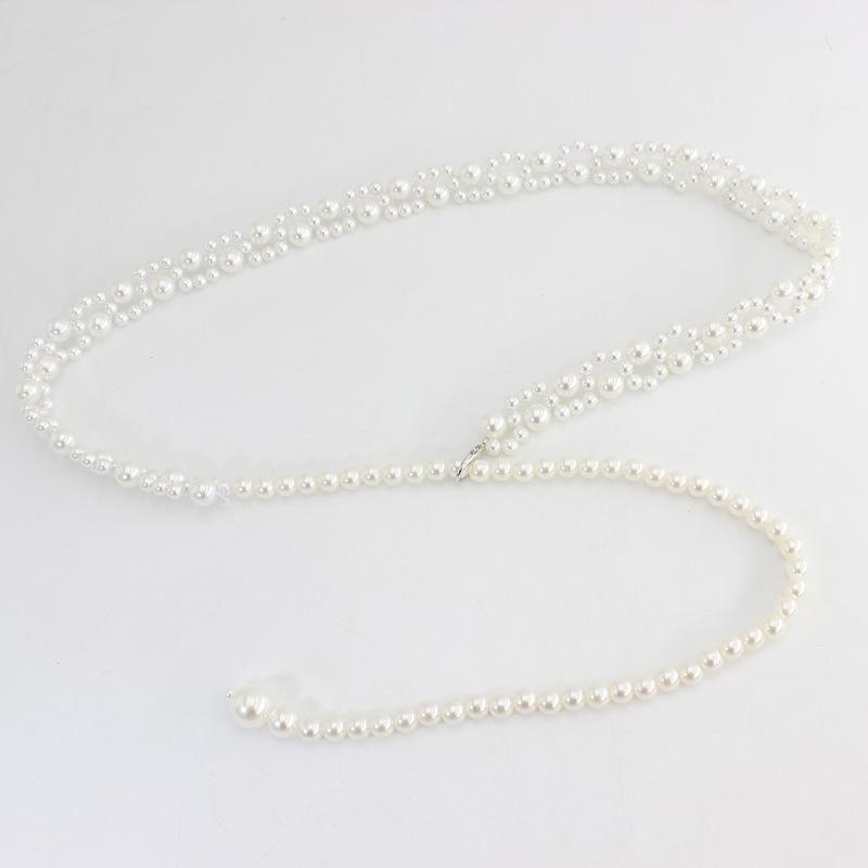 Hook Pearl Belt Women's Dress Han Dynasty Accessories Thin Waist Chain Eleganceelegant Elastic Waist Seal