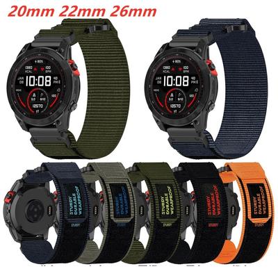 20mm 22mm 26mm Nylon Strap for Garmin Fenix 7 6s 5x Instinct 2s G1 Gen2 Tactix7 Pro Quatix 7x Epix Pro Descent Mk3 Forerunner 965 955