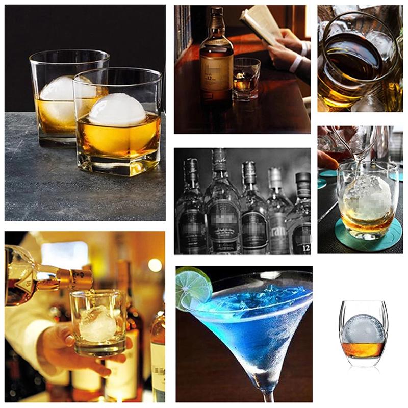 4 Cavity Whiskey Maker Ice Ball Maker Mold Sphere Mould Kitchen Tool Silicone Ice Ball Mold Ice Grid Round Ice Ball Ice Grid