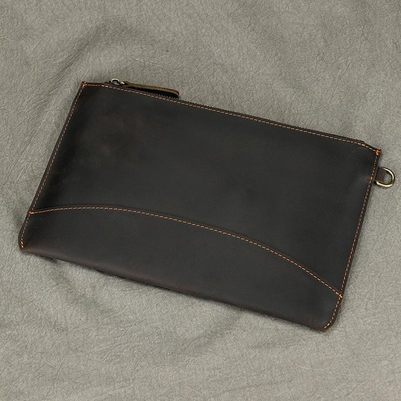 Hot Selling Men's Handbag with Crazy Horsehide, Grab and Toe Layer, Cowhide, Large Capacity Business Wallet