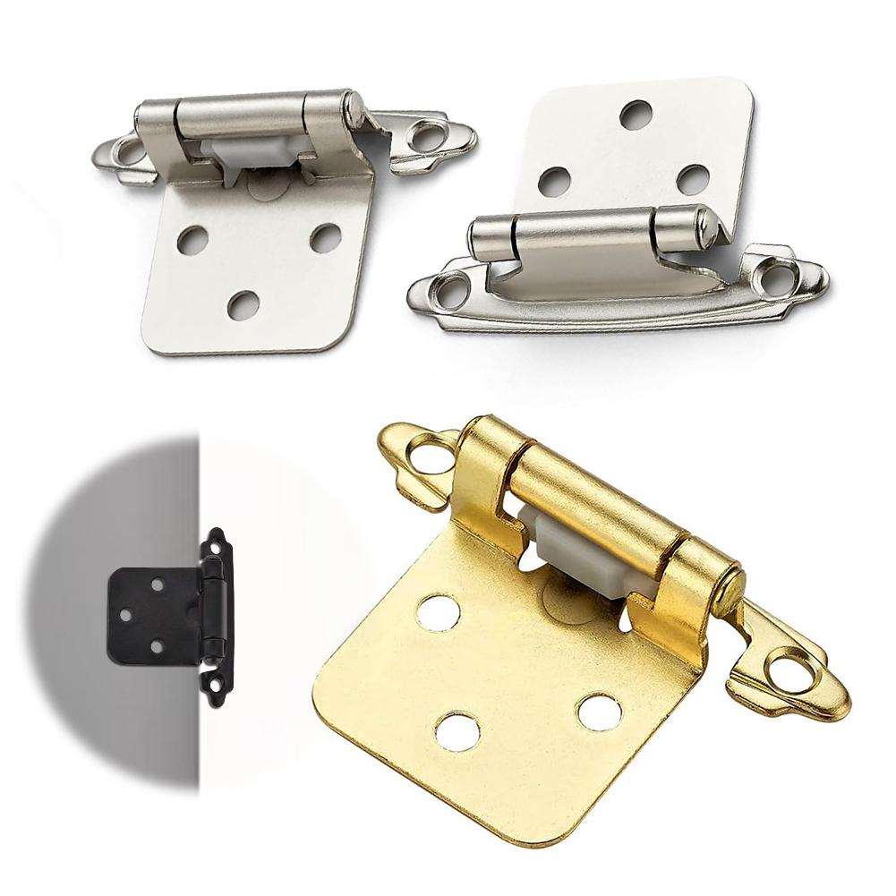 2Pcs American Self Closing Spring Hinge with Screws Self Closing Door Hinge for 1/2In American Cupboard Door