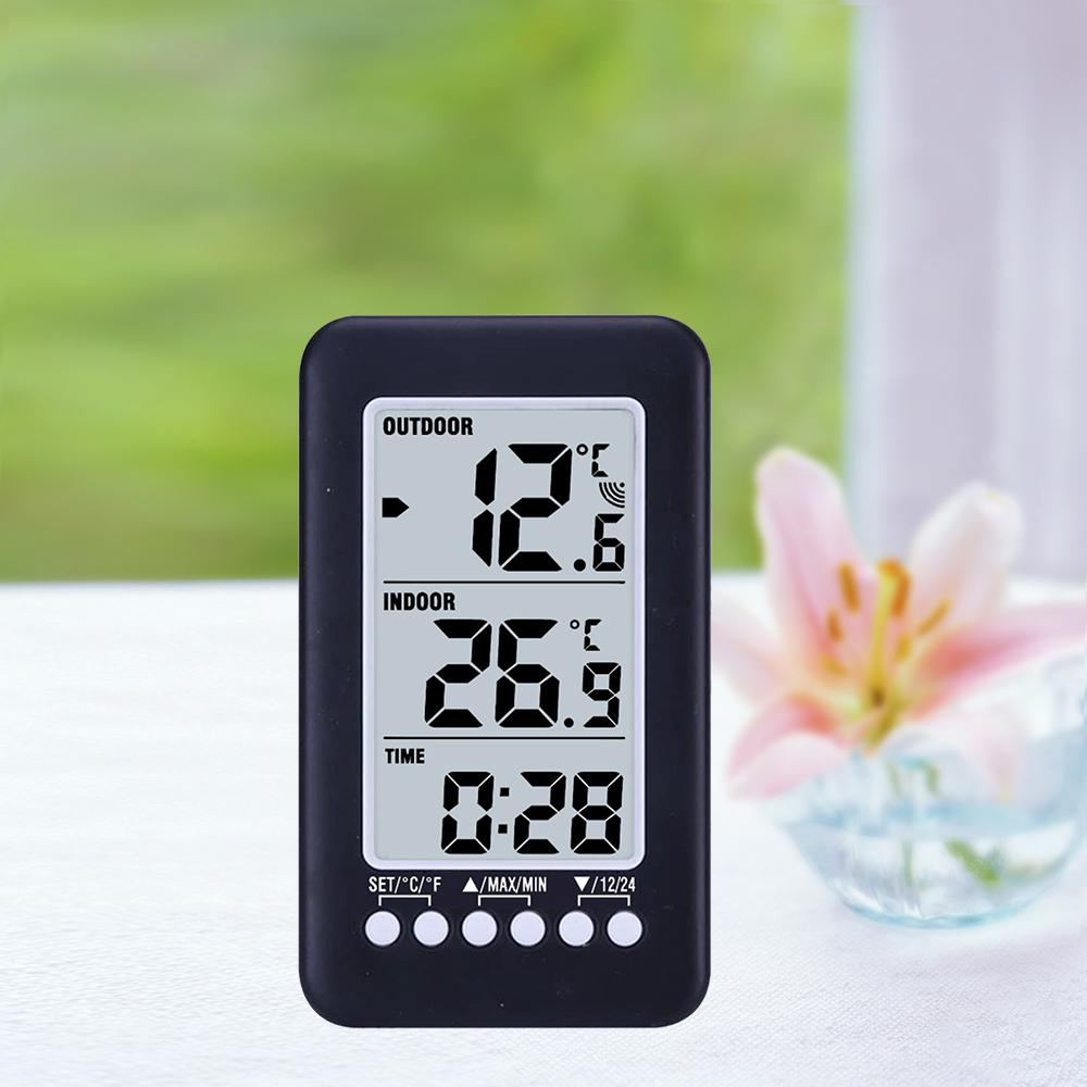 Digital Meter LCD ℃/℉ Digital Wireless Indoor/Outdoor Thermometer Clock Temperature Meter With Transmitter Testing Tool