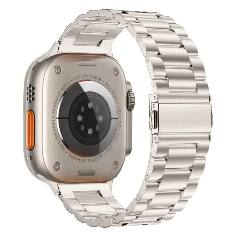 

Ремешок из нержавеющей стали для Apple Watch Ultra 2 49 мм, браслет 44 мм 42 мм 46 мм 41 мм 45 мм 44 мм для iWatch Series 10 9 8 7 SE 6 5 4 38 40 41mm-S10 42mm