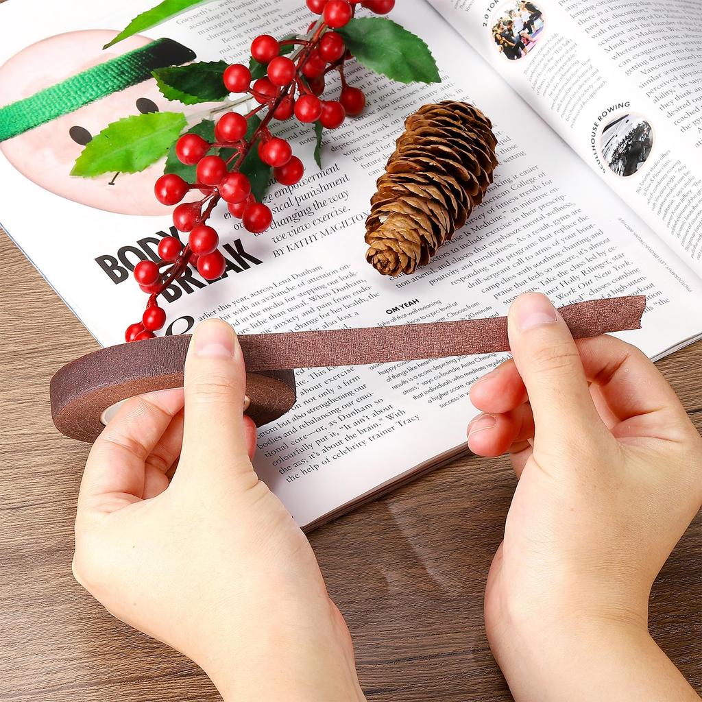 PATIKIL 30 Yards Floral 12 Florist Crepe Paper Flower Bouquet for Bouquet Stem Coffee Tape, Rolls, Tape, Tape, Waterproof, Wrapping, (27m)