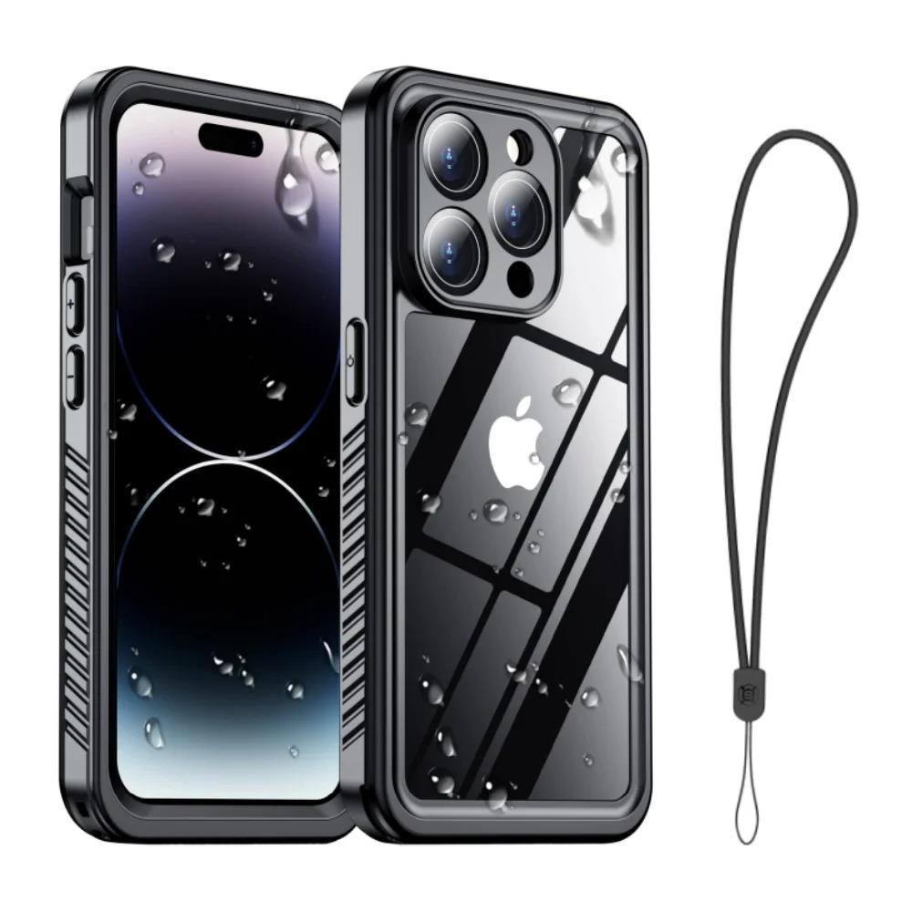 IP68 Submersible Shield Waterproof Case for IPhone 17 16 15 14 13 Built-in Screen Protector Military-Grade Armor Full-Body Cover