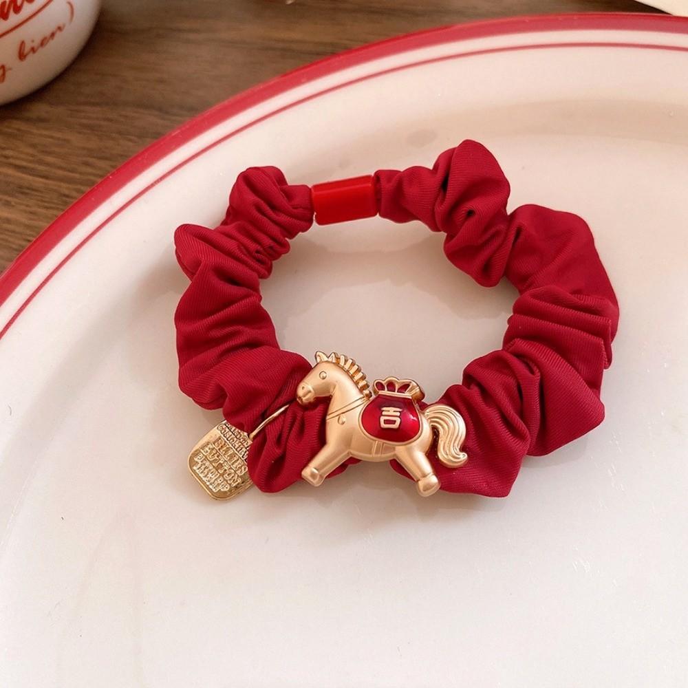 Red Cloth Rope New Year's Red Hair Rope Zinc Zinc Alloy Chinese Children Hair Band Daily Life
