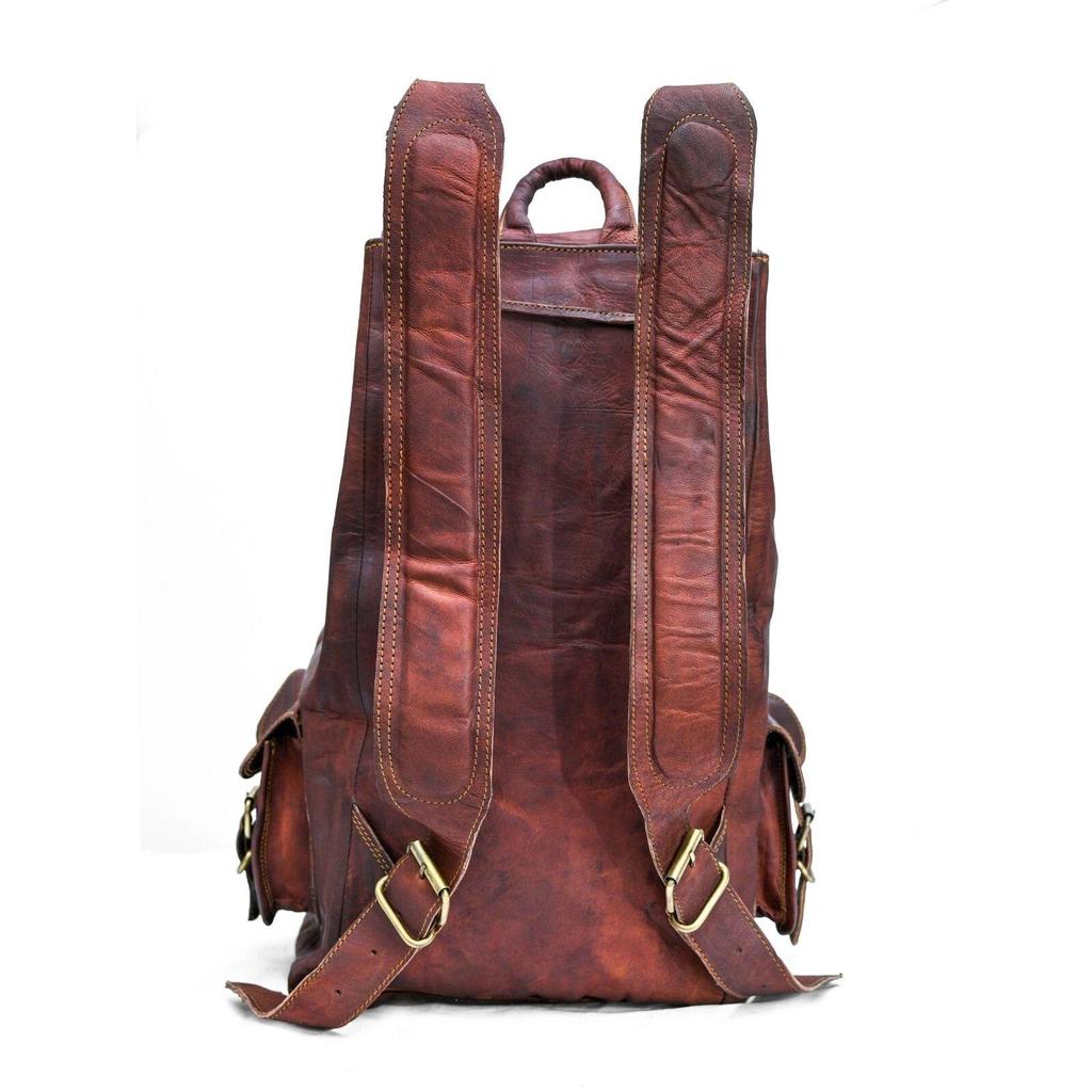 Leather Bag Backpack Rucksack Genuine Men's Vintage New Travel Brown