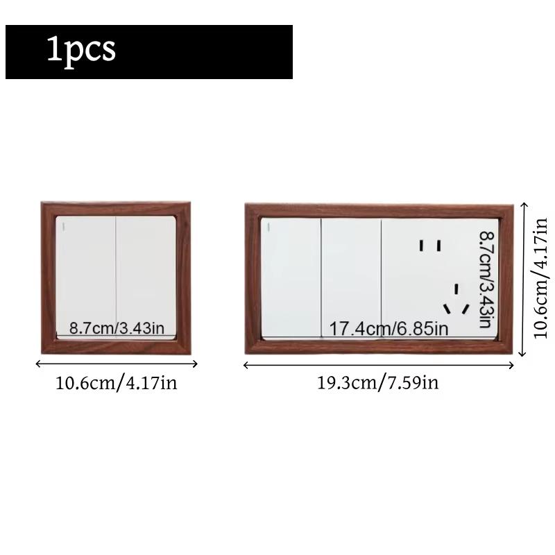 1PC Wooden Switch Sticker Decorative Wall Sticker Socket Protective Cover Nordic Style Decorative Frame Light Switch Panel