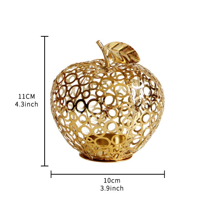 

Креативные золотые рождественские подсвечники на день святого Валентина, серебристые, зеленые, золотые, чашечки для свечей с яблоком, ароматерапия, чайные подсвечники золотой