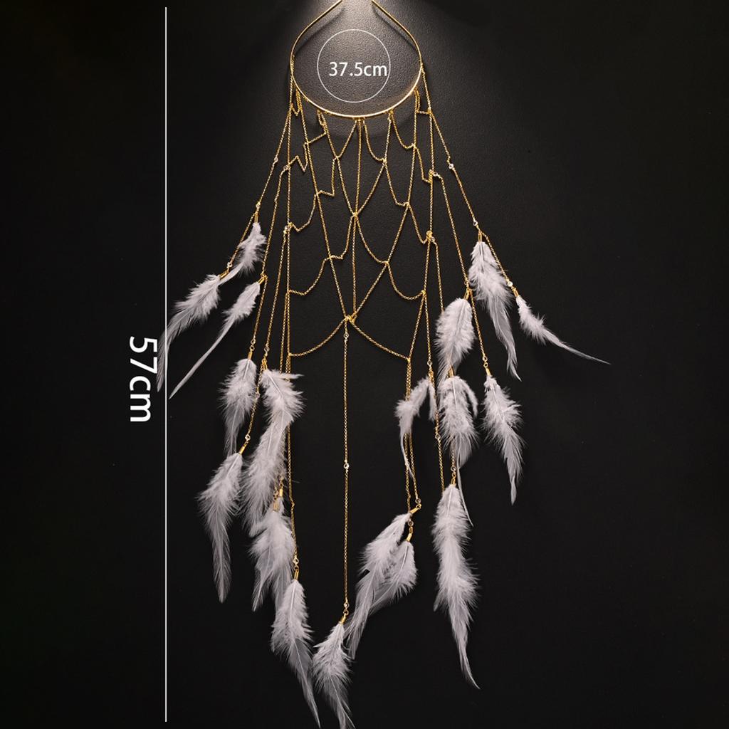 Elegant Bohemian Feathered Hairband Chic Bohemian Feathered Hair Chain Accessory Suitable For Various Celebrations