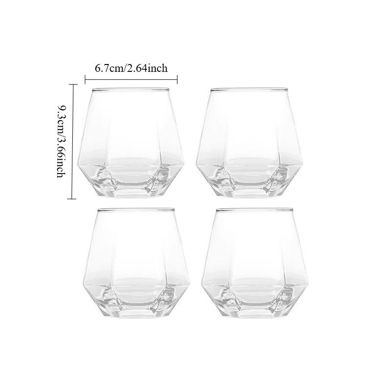 4pcs Sets 11oz Cocktail Glass Drinking Glasses Household Creative Glass Cups Party Wine Glasses Luxury Water Bottle Coffeeware 4pcs