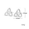 Jeshayuan Triquetra Celtics Irish Knot Stud Earrings For Women Birthday Gift Amulet Wicca Jewelry Stainless Steel Earrings