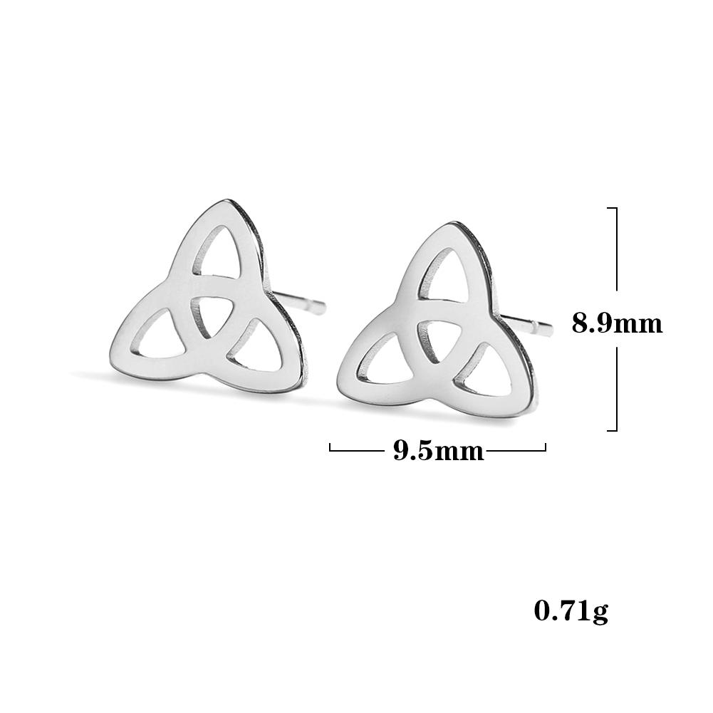 Jeshayuan Triquetra Celtics Irish Knot Stud Earrings For Women Birthday Gift Amulet Wicca Jewelry Stainless Steel Earrings